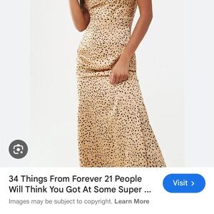 Forever 21 Tan and Black Animal Print Dress